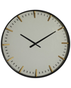 Cosmoliving By Cosmopolitan Black Glass Wall Clock With Gold Accents In Black
