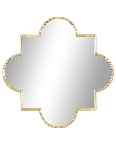 Cosmoliving By Cosmopolitan Gold Metal Quatrefoil Wall Mirror