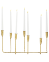 Cosmoliving By Cosmopolitan Gold Metal Slim 7 Candle Candelabra In Gold