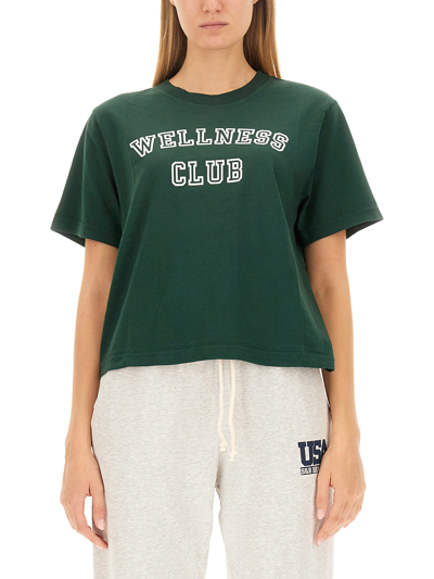 Sporty And Rich Be Nice Printed Cotton T-shirt In Green