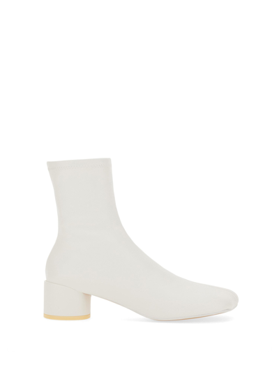 Mm6 Maison Margiela Leather Ankle Boots In White