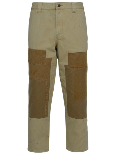 Golden Goose Deluxe Brand Panlled Trousers In Yellow Cream
