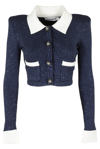 SELF-PORTRAIT SEQUIN DETAILED CROPPED KNITTED JACKET