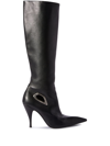 OFF-WHITE CRESCENT 100 KNEE-HIGH LEATHER BOOTS - WOMEN'S - LEATHER