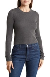 RENEE C RENEE C LONG SLEEVE RIBBED CROP TOP