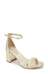 Kenneth Cole New York Luisa Ankle Strap Sandal In Champagne Metal
