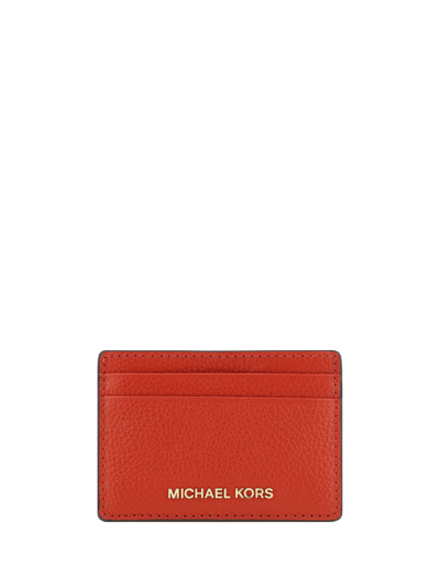 Michael Kors Jet Set Card Holder In Br Terractta