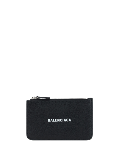Balenciaga Card Holder In Black/l White