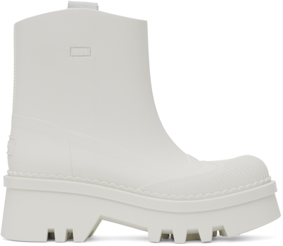 CHLOÉ WHITE RAINA RAIN BOOTS