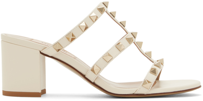 Valentino Garavani Off-white Rockstud Heeled Sandals