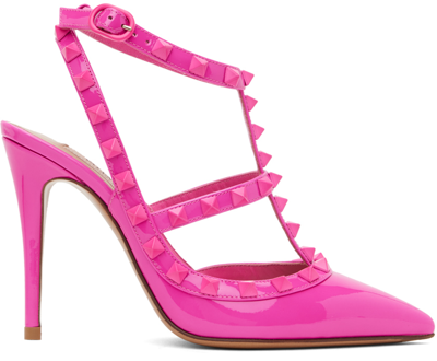 Valentino Garavani Pink Rockstud Heeled Sandals In Uwt Pink Pp