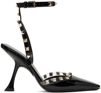 Valentino Garavani Black Rockstud Couture Heels In Es7 Nero/transparent