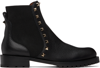 Valentino Garavani Black Rockstud Chelsea Boots In 0no Nero