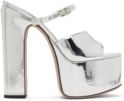 Valentino Garavani Silver Tan-go Pumps In S13 Silver