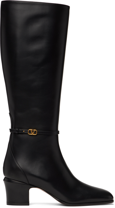 Valentino Garavani Black Tan-go Boots In 0no Nero