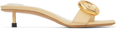 Jacquemus Geometric Buckle Mules In Beige