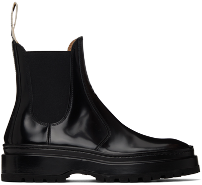 Jacquemus Les Chelsea Pavane Leather Booties In Black