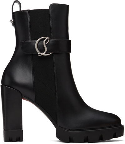Christian Louboutin Cl Chelsea Lug Leather Ankle Boots 100 In Nero