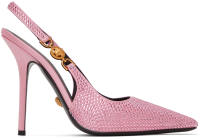 Versace Pink Crystal Medusa '95 Pumps In 1p88v Pink