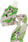 Acne Studios Green & Silver Tube Bracelet In Ayh Silver/green
