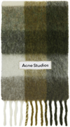 ACNE STUDIOS GREEN & BEIGE CHECKED SCARF