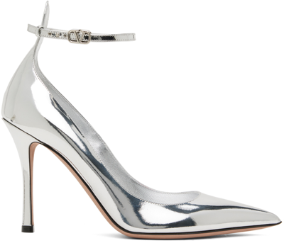 Valentino Garavani Silver Tan-go 100 Heels In S13 Silver