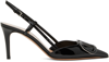 Valentino Garavani 80 Vlogo Patent Leather Slingback Pumps In Black