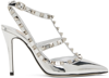 Valentino Garavani Rockstud Mirror-effect Pump With Matching Straps And Studs 100mm Woman Silver 40