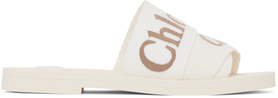 Chloé Woody Slides In 101 White