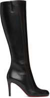 Christian Louboutin Pumppie Botta Red Sole Leather Knee-high Boots In Bk01 Black