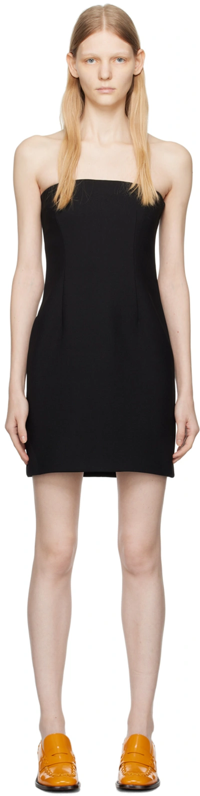 Sportmax Black Square Neck Minidress In 003 Black