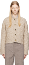 REMAIN BIRGER CHRISTENSEN BEIGE BRUSHED CARDIGAN