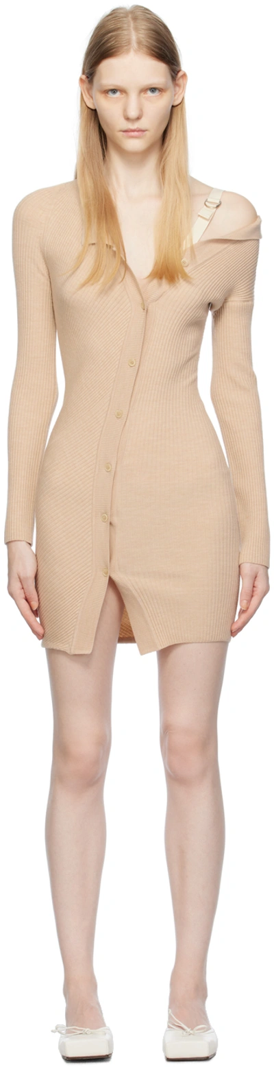 JACQUEMUS BEIGE LE CHOUCHOU 'LA ROBE MAILLE COLIN' MINIDRESS