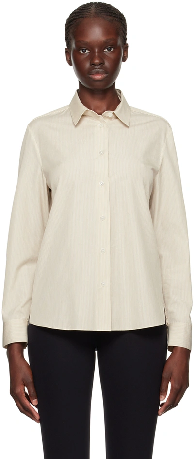 The Row Beige Sadie Shirt In Brown/yellow