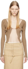 JACQUEMUS BROWN LE CHOUCHOU 'LA MAILLE PRALU LONGUE' CARDIGAN