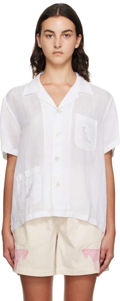 Bode White Party Trick Shirt In White Multi