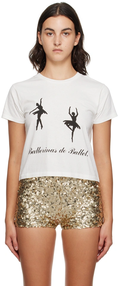 Bode Printed Ballerinas Cotton T-shirt In White