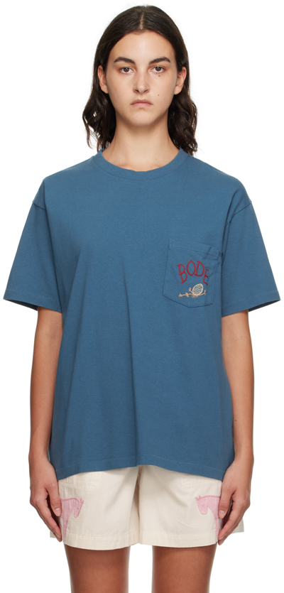 Bode Blue Sweet Pine T-shirt In Petrl