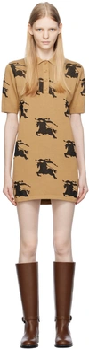 Burberry Tan Polo Minidress In Camel