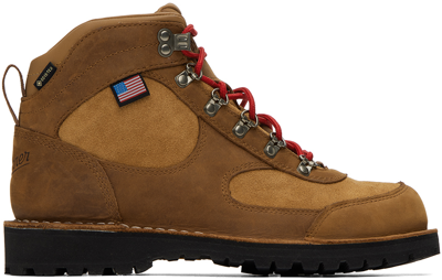 Danner Tan Cascade Crest Boots In Grizz Brwn/rhodo Red