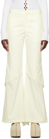 DION LEE OFF-WHITE DRAPE TROUSERS