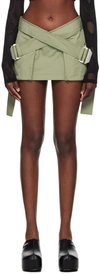 DION LEE KHAKI BELTED MINISKIRT