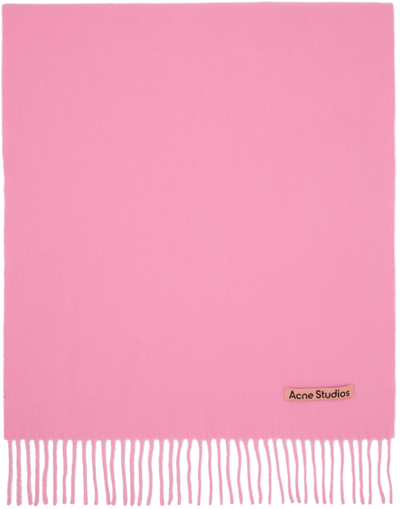 Acne Studios Pink Narrow Scarf In Bp5 Bubble Pink