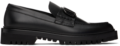 Valentino Garavani Black Vlogo Loafers In 0no Nero