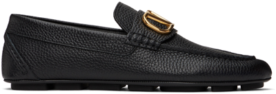 Valentino Garavani Black Vlogo Driving Loafers In 0no Nero