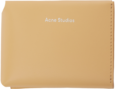 Acne Studios Beige Folded Wallet In Db4 Dune Beige