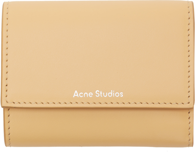 Acne Studios Beige Folded Wallet In Db4 Dune Beige