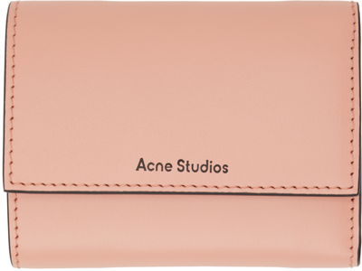 Acne Studios Folded Wallet In Salmon Pink