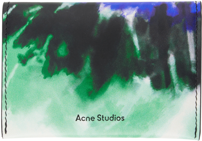 Acne Studios Green Folded Card Holder In Afy Blue/green