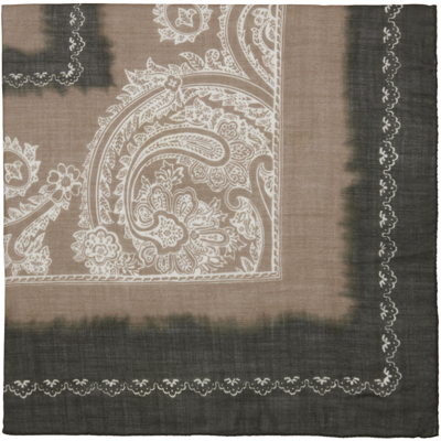 Shop Acne Studios Khaki & Taupe Printed Scarf In Djc Khaki Grn/taupe